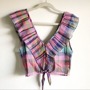 NWT Urban Outfitters Crepe Ruffle Crop